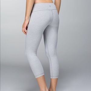 Gray Lululemon Wunder Under Crop